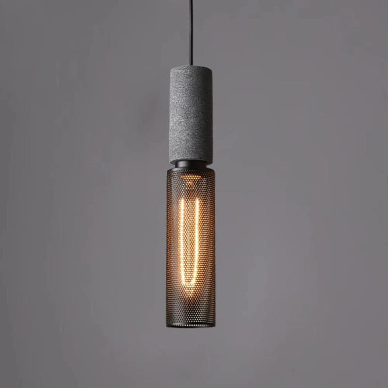 Adjustable Height Pendant Light – Concrete and Metal Design for Kitchen and Dining Areas