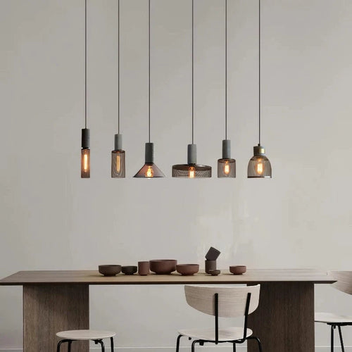 Adjustable Height Pendant Light – Concrete and Metal Design for Kitchen and Dining Areas