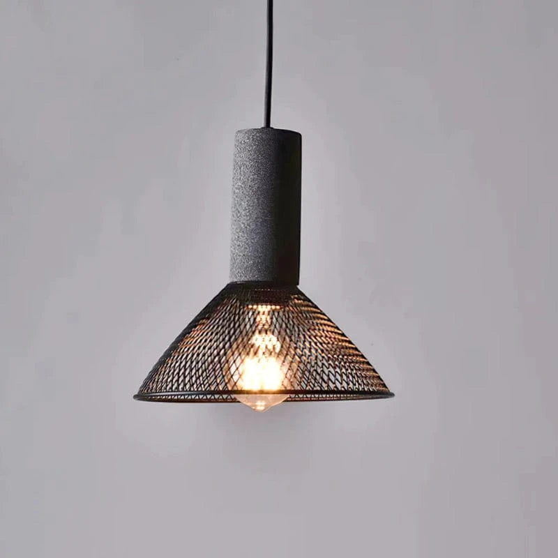 Adjustable Height Pendant Light – Concrete and Metal Design for Kitchen and Dining Areas