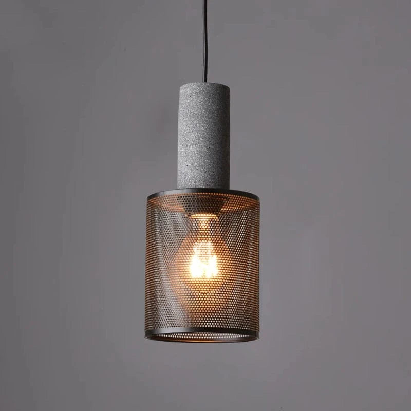 Adjustable Height Pendant Light – Concrete and Metal Design for Kitchen and Dining Areas