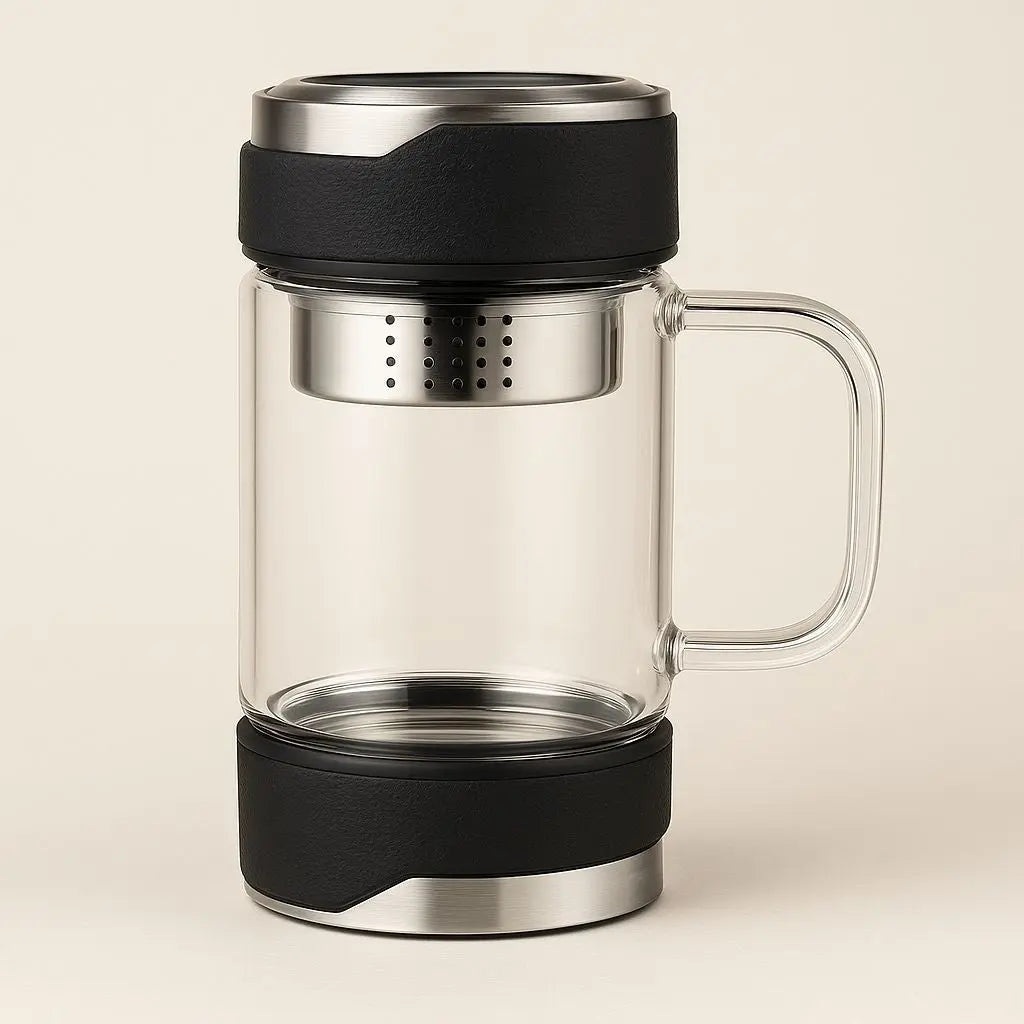 Aurelia Glass Tea Infuser – Elegant Insulated Brewing Mug