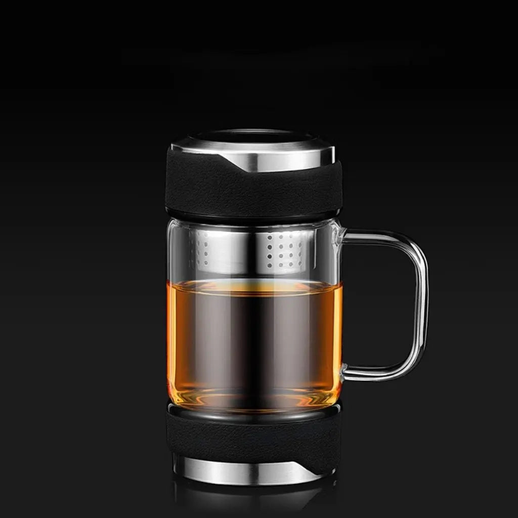 Aurelia Glass Tea Infuser – Elegant Insulated Brewing Mug