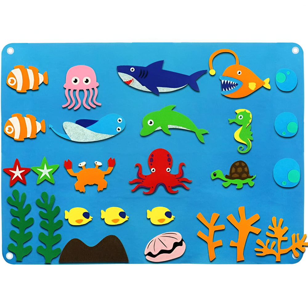 Interactive Felt Board for Kids - Wall Art Learning Display