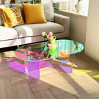 Colorful Iridescent Acrylic Side Table for Contemporary Spaces