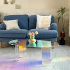 Colorful Iridescent Acrylic Side Table for Contemporary Spaces