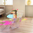 Colorful Iridescent Acrylic Side Table for Contemporary Spaces
