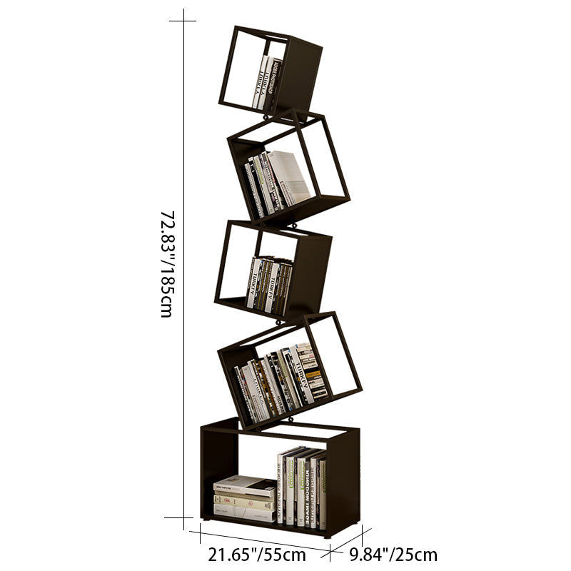 5-Shelf Iron Bookcase | Contemporary Design for Home Office Organization