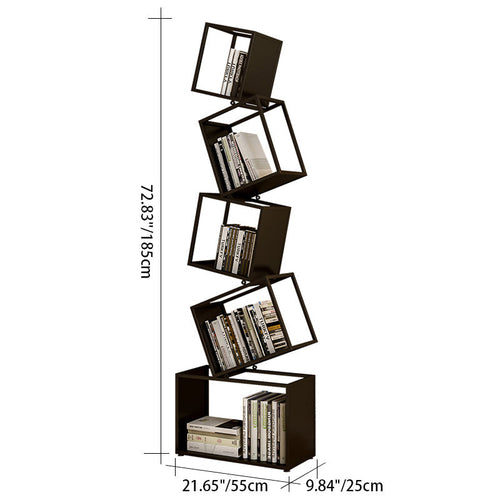 5-Shelf Iron Bookcase | Contemporary Design for Home Office Organization