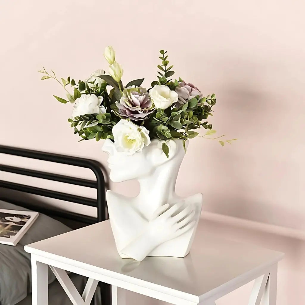 Contemporary Head-Shaped Decorative Vase