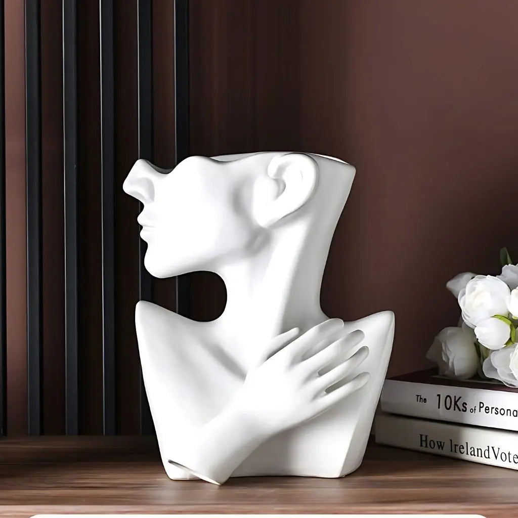 Contemporary Head-Shaped Decorative Vase