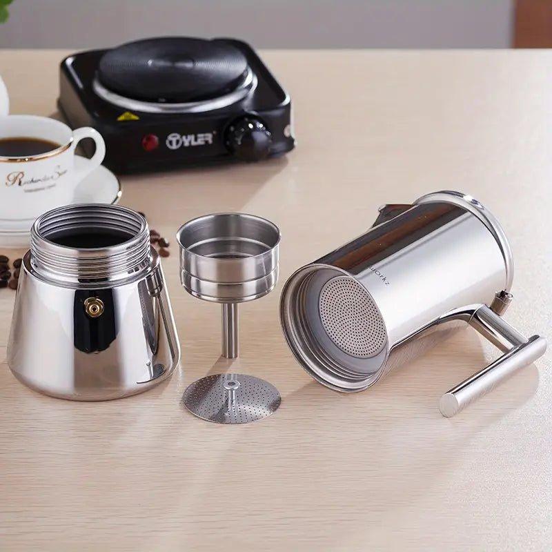 Stainless Steel Espresso Maker - Classic Brew Experience