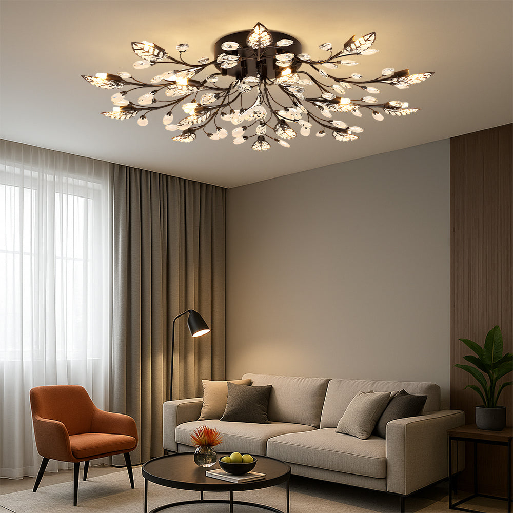 Floral Crystal Ceiling Lamp – Elegant Home Lighting Fixture