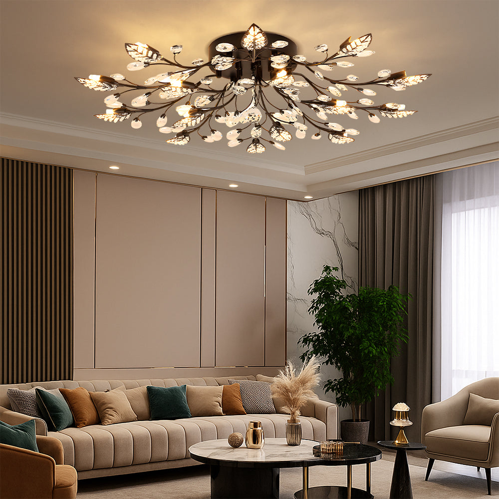 Floral Crystal Ceiling Lamp – Elegant Home Lighting Fixture