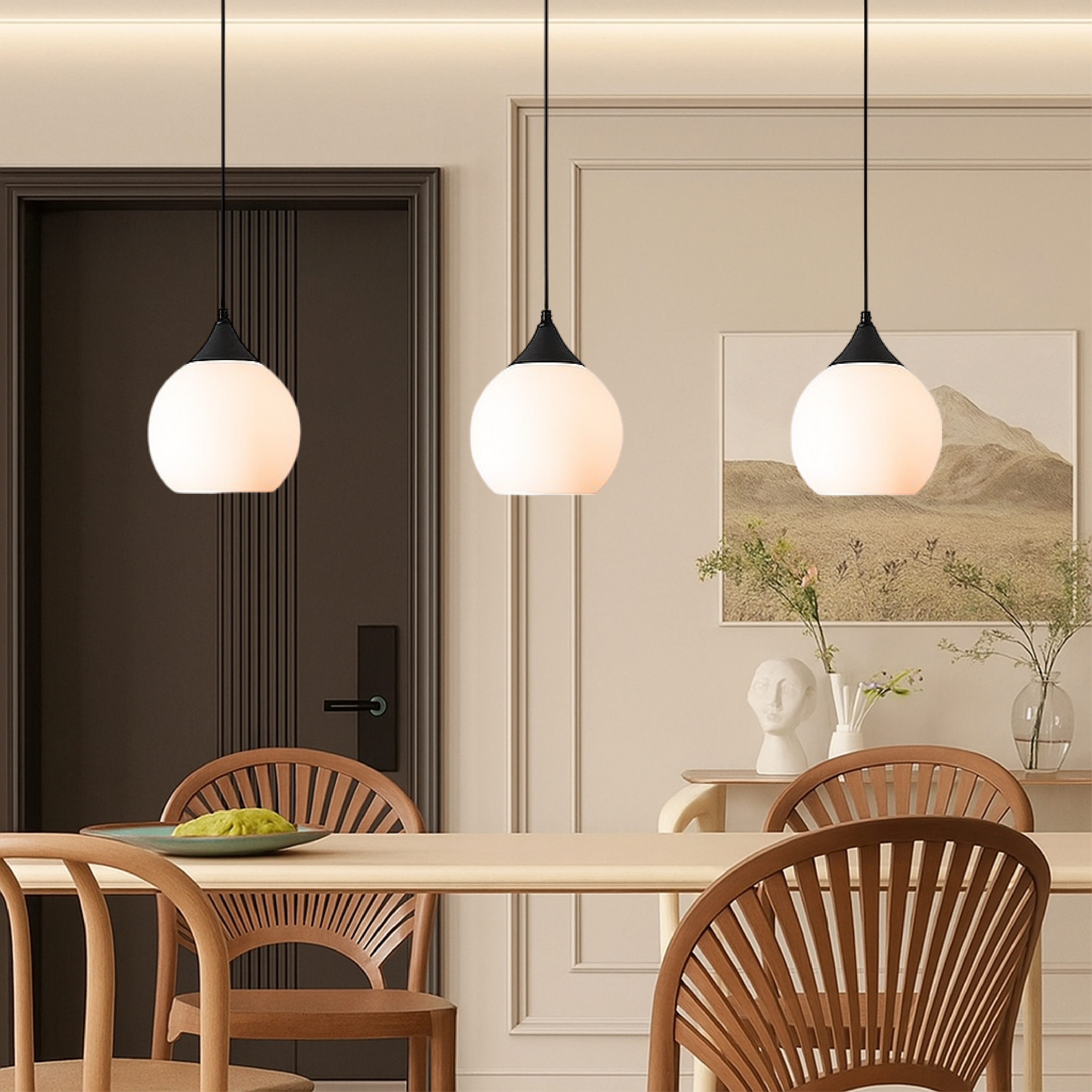 Modern Pendant Light Fixture for Dining Table - 3 Bulb Design