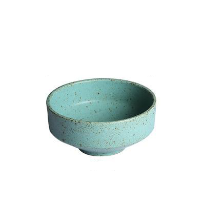 Vintage Glazed Porcelain Dinnerware Set – Unique Shaped Jade Stoneware