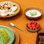 Vintage Glazed Porcelain Dinnerware Set – Unique Shaped Jade Stoneware