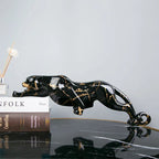 Hand-Carved Stone Sculpture of a Jaguar | Elegant Art for Home or Office