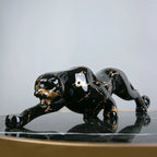 Hand-Carved Stone Sculpture of a Jaguar | Elegant Art for Home or Office
