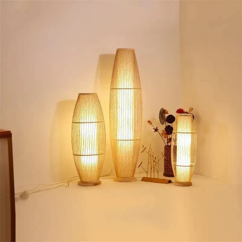 Eco-Conscious LED Standing Lamp in Bamboo for Living Room and Bedroom