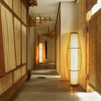 Eco-Conscious LED Standing Lamp in Bamboo for Living Room and Bedroom