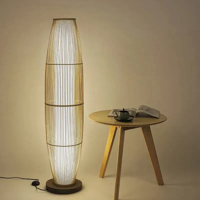 Eco-Conscious LED Standing Lamp in Bamboo for Living Room and Bedroom
