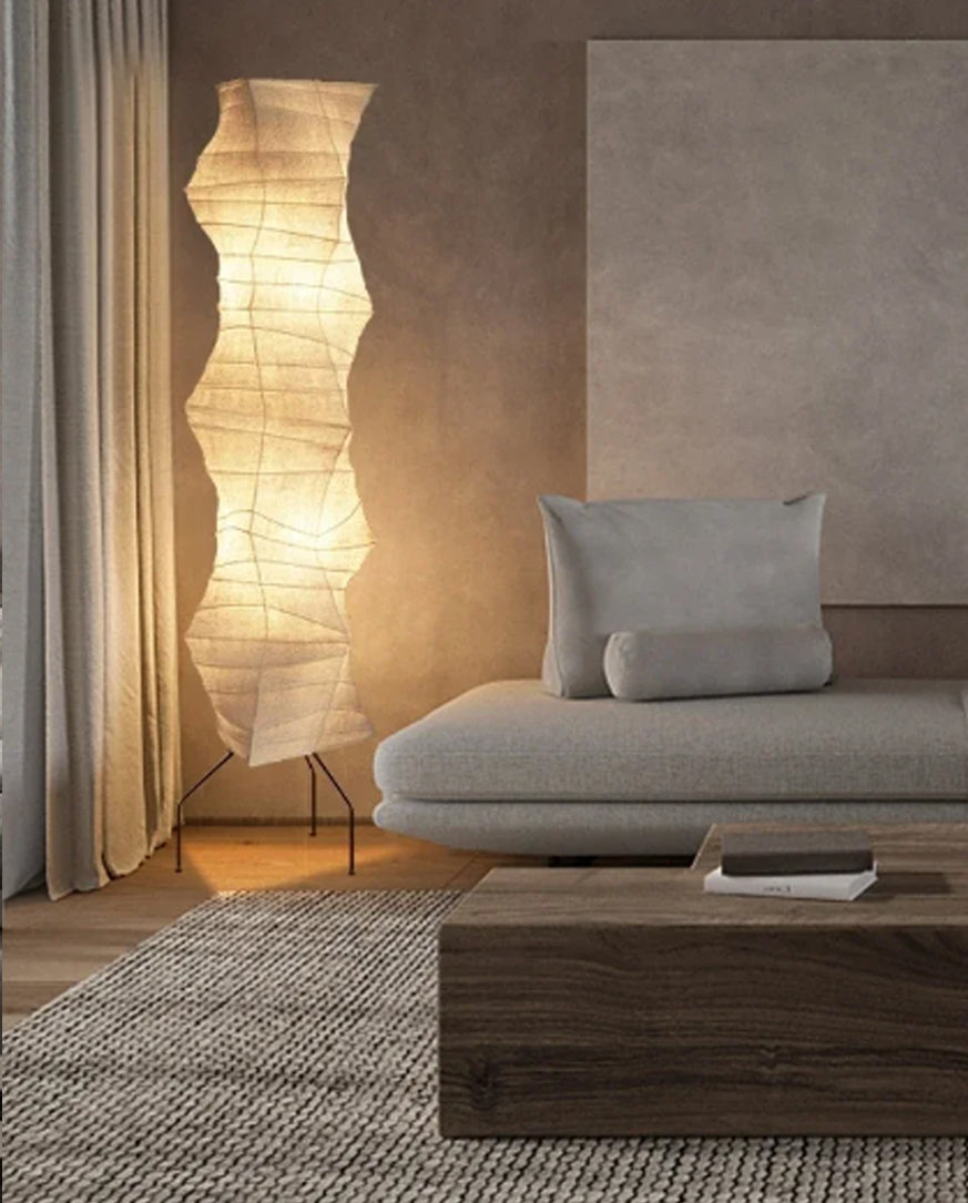Organic Rice Paper Floor Lamp – Stylish Standing Light for Living Room