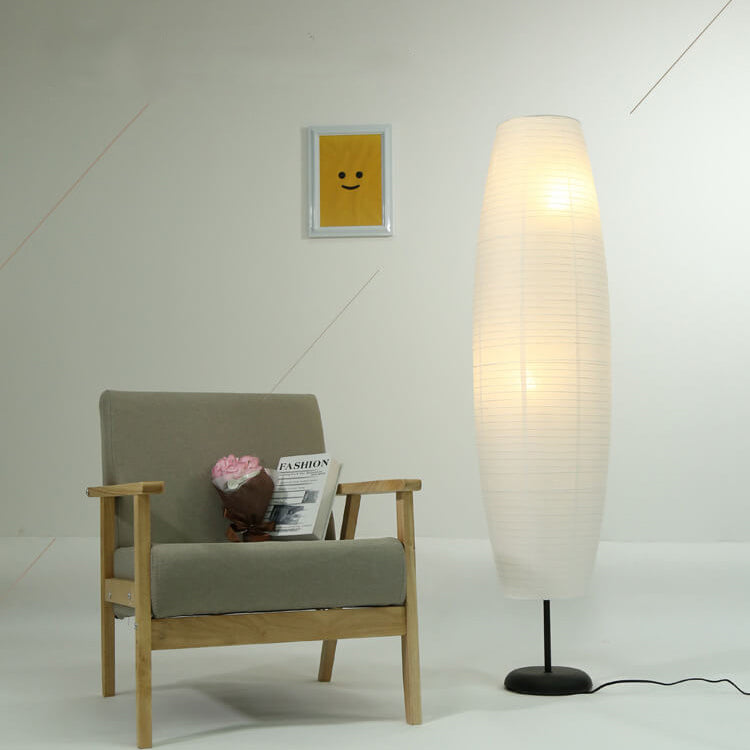 Minimalist Rice Paper Column Floor Lamp – Japandi Style for Cozy Lighting