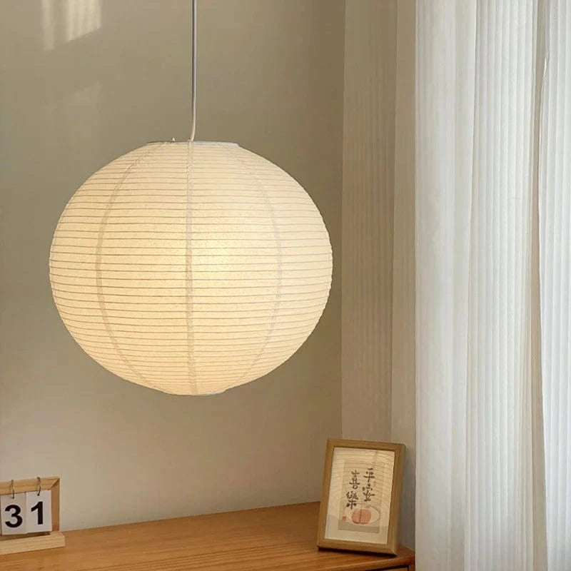 Cozy Ambiance Pendant Light – Elegant Rice Paper Fixture for Living Room and Bedroom