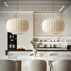 Silk Pendant Light for Modern Home Decor – Japandi Style Staircase Lamp