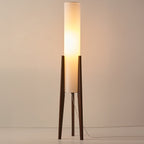 LED Solid Wood Floor Lamp in Walnut and Brass – Japandi Style