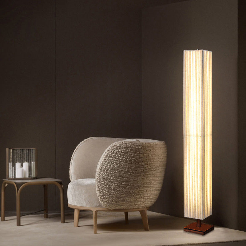 Walnut Floor Lamp with Warm LED – Modern Standing Light for Elegant Spaces
