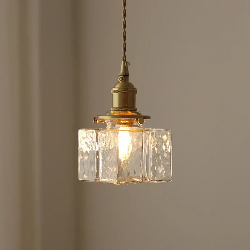 Vintage Elegance Glass Hanging Light Fixture