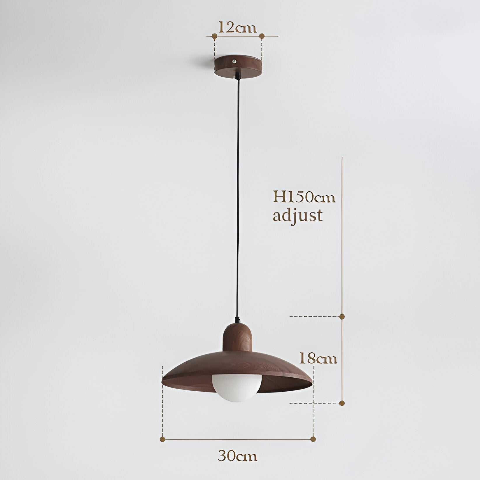 Elegant Walnut Wood Hanging Light Fixture