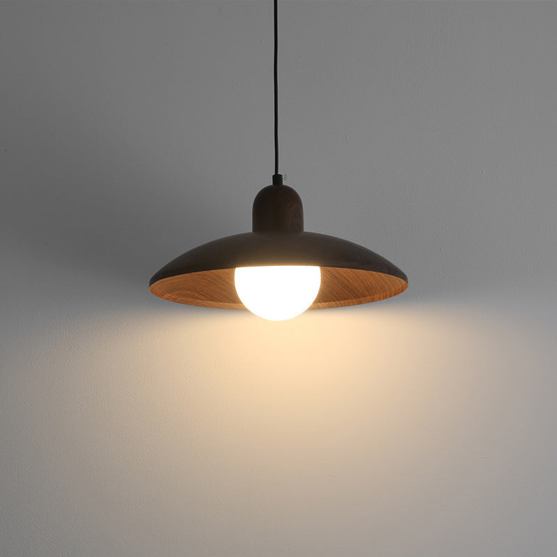 Elegant Walnut Wood Hanging Light Fixture