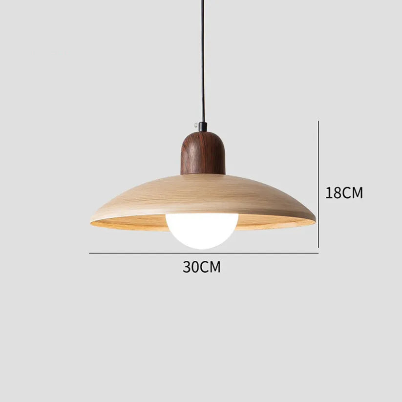 Elegant Walnut Wood Hanging Light Fixture