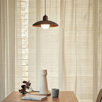Elegant Walnut Wood Hanging Light Fixture