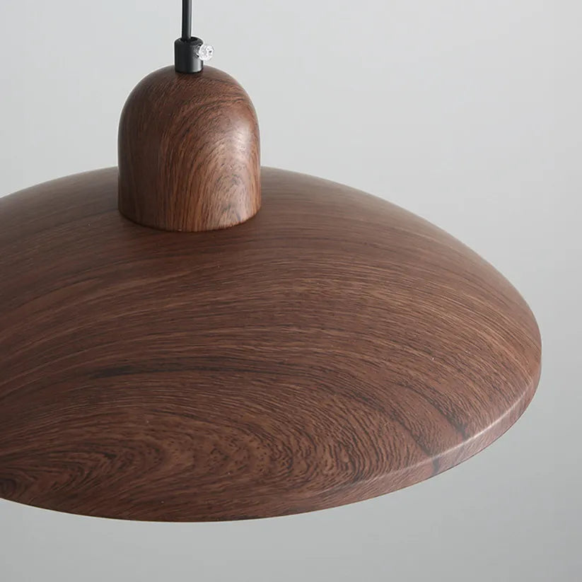 Elegant Walnut Wood Hanging Light Fixture