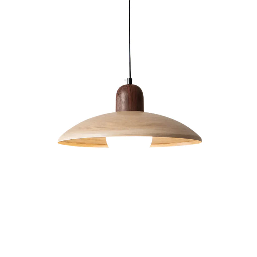 Elegant Walnut Wood Hanging Light Fixture