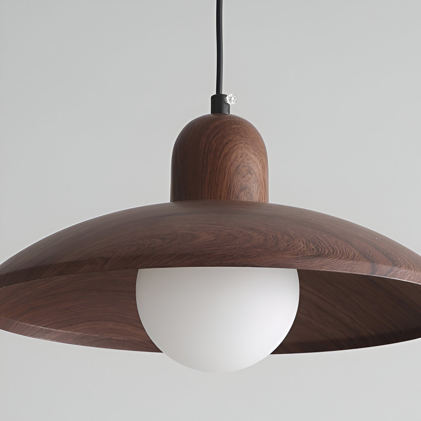 Elegant Walnut Wood Hanging Light Fixture