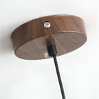 Elegant Walnut Wood Hanging Light Fixture