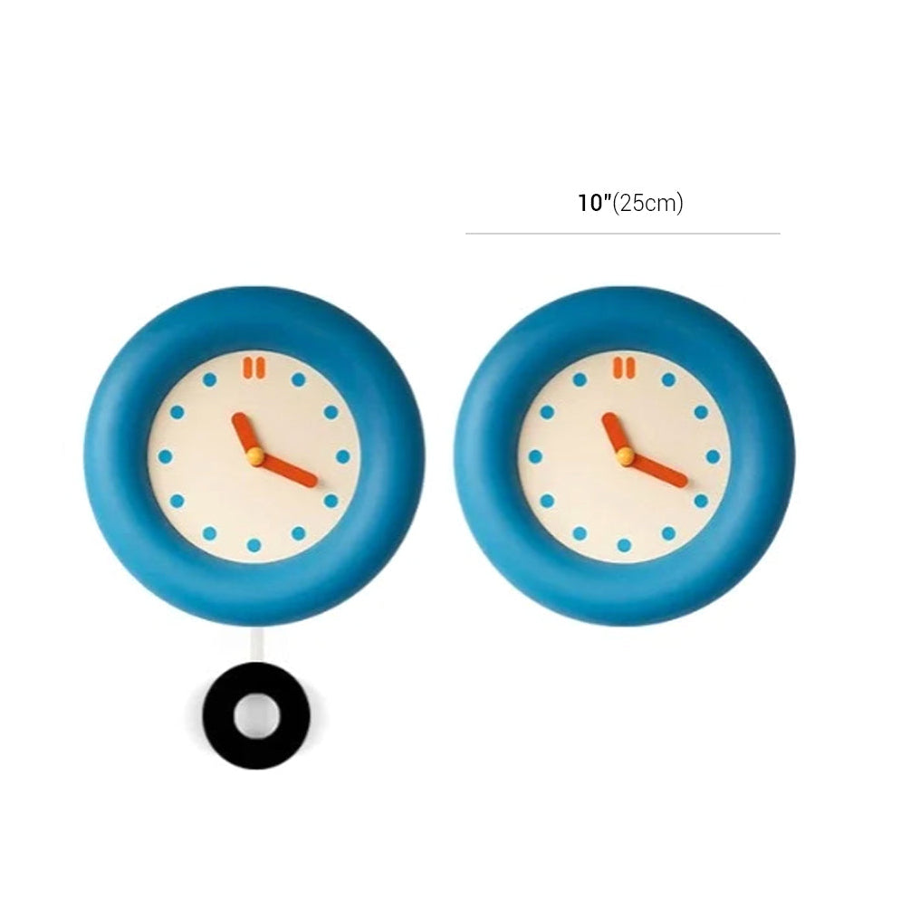 Serene Blue Pendulum Wall Clock - Stylish Minimalist Decor