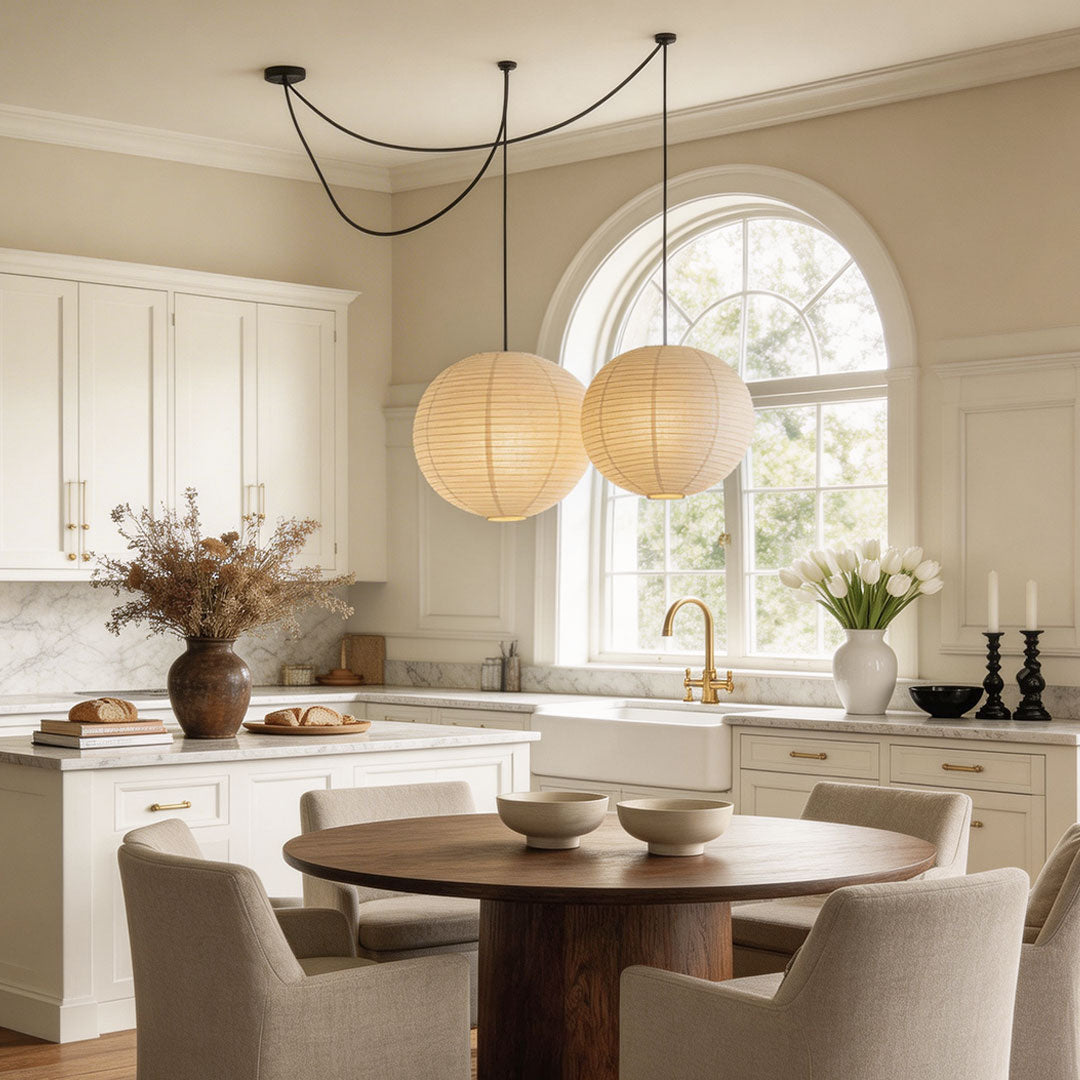 Adjustable Height Ceiling Light – Warm White Minimalist Pendant Design