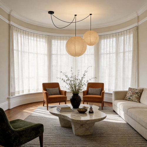 Adjustable Height Ceiling Light – Warm White Minimalist Pendant Design