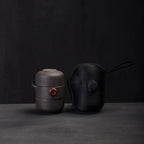 Handcrafted Japanese Tea Set for Travel – Teapot, 2 Cups, Carry Bag