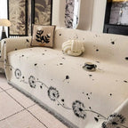 Soft Microfiber Sofa Cover with Japandi Dandelion Design