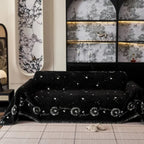 Soft Microfiber Sofa Cover with Japandi Dandelion Design