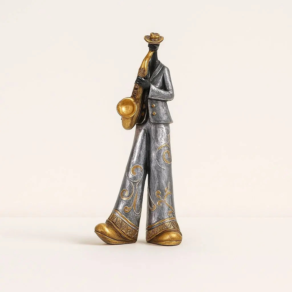 Elegant Jazz Performer Figurine for Home Decor