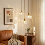 Chic Brass and Glass Pendant Light for Kitchen Decor