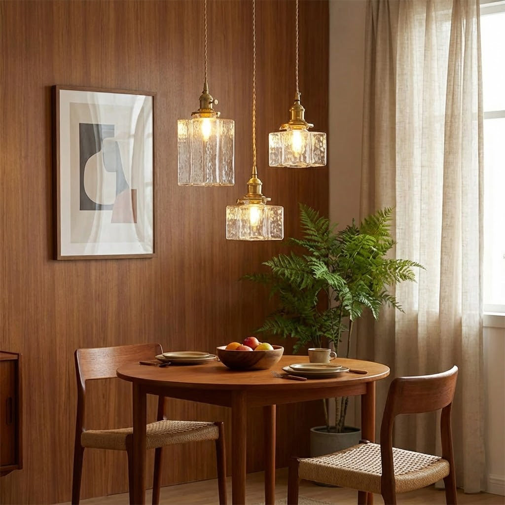 Chic Brass and Glass Pendant Light for Kitchen Decor