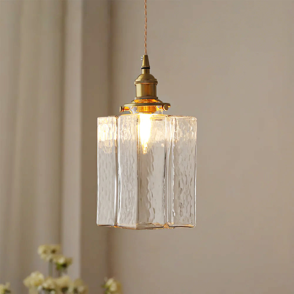 Chic Brass and Glass Pendant Light for Kitchen Decor